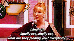 Phoebe from "Friends" singing a song about smelly cat