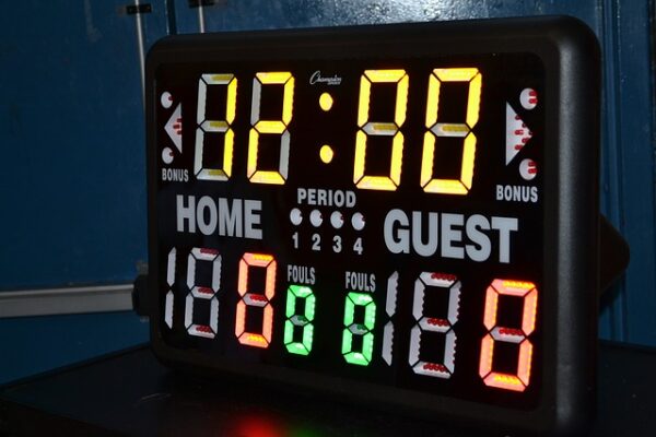 Score board from a college basketball game