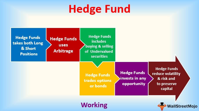 Infographic explaining the steps of a hedge fund