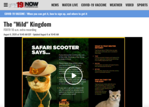 Screen shot of Fox19 website featuring mild kingdom video