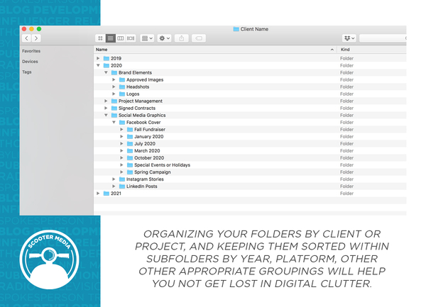 Screenshot of organized file folders