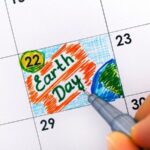 Calendar with Earth Day marked on April 22