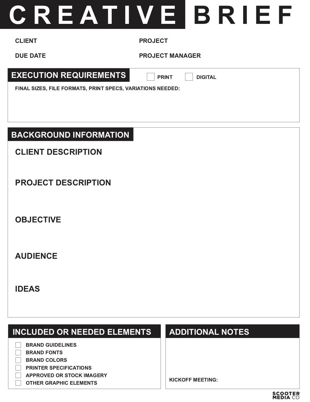 Creative Brief Template Example