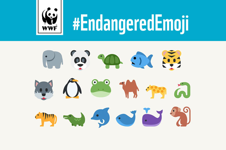 Screenshot from the World Wildlife Foundation's #EndangeredEmoji Campaign