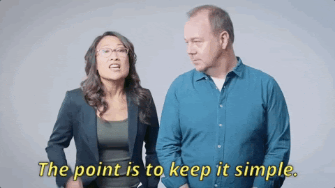 Woman saying "The point is to keep it simple".gif
