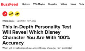 Disney character BuzzFeed quiz 
