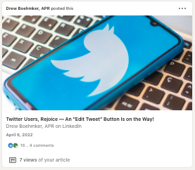 LinkedIn article about a trending social media topic