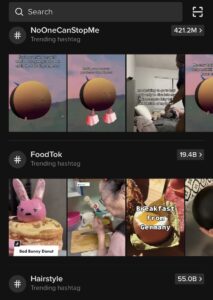 Trending Features on TikTok Discover Page