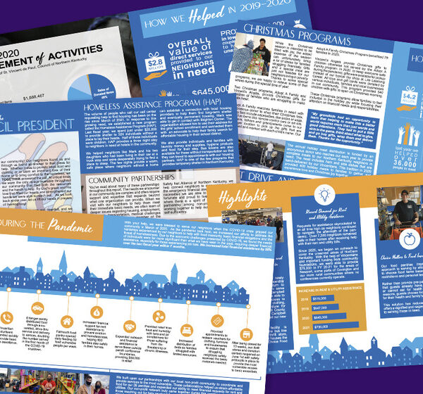 Graphic collage of Annual Reports