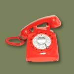 orange Rotary telephone