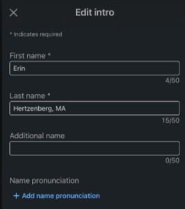 How to add name pronunciation step 1