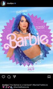 Screenshot Of Dua Lips's Barbie AI Selfie Generator Instagram Post