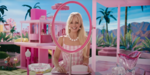 Screenshot Of Margot Robbie As Barbie In The "Barbie" Movie Teaser Trailer.