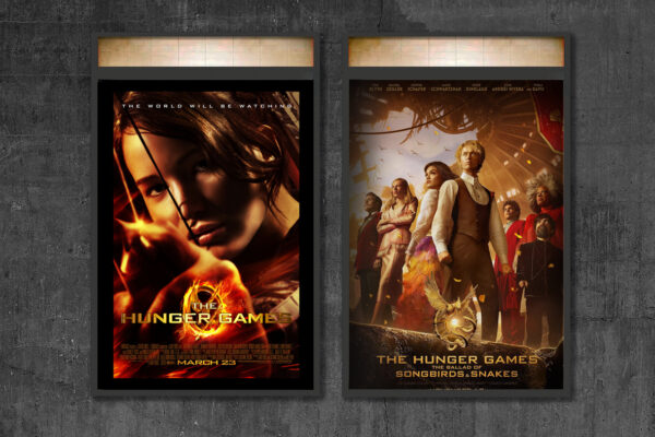 The Hunger Games and The Ballad of Songbirds and Snakes movie posters